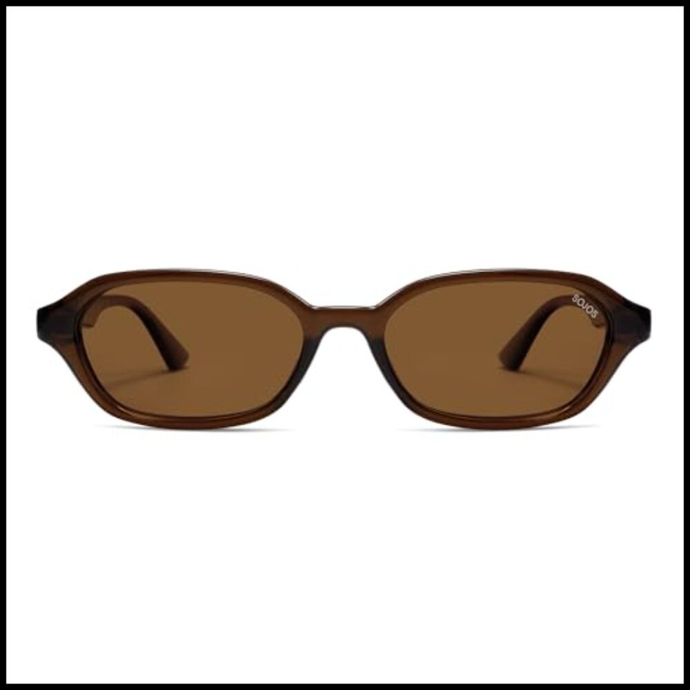 Retro Rectangle Polarized Sunglasses UV400 TAC Lenses Plastic Frame - Picture 2 of 7